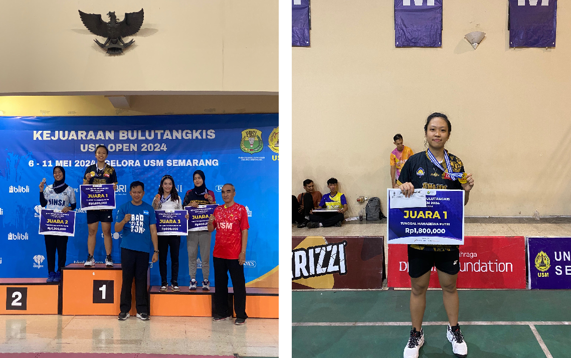 Andien Kirana W. Meraih Juara 1 dalam Kejuaraan Bulutangkis USM (Univ. Semarang) Open 2024 Image