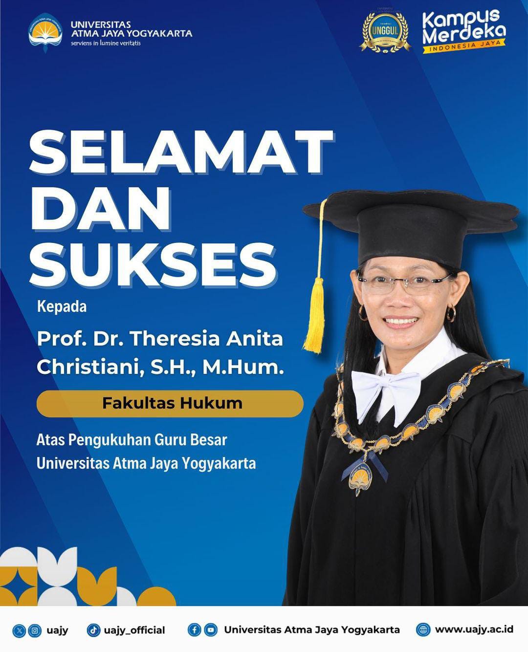 Pengukuhan Guru Besar Prof. Dr. Theresia Anita Christiani, S.H., M.Hum. Fakultas Hukum Universitas Atma Jaya Yogyakarta Image