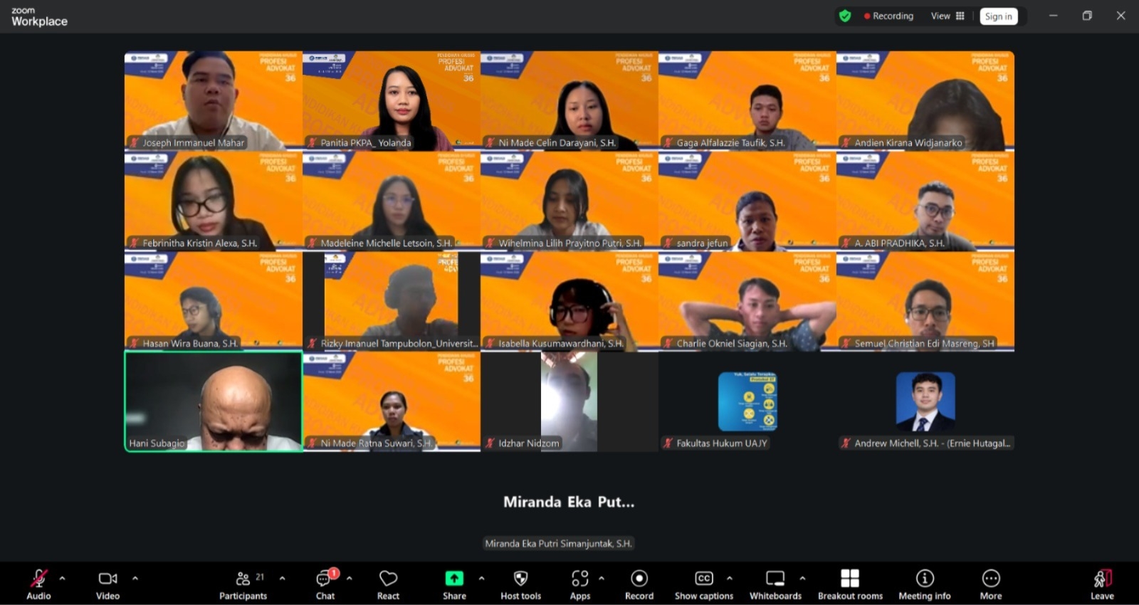 Acara Pembukaan Pendidikan Khusus Profesi Advokat Angkatan 36 FH UAJY Image